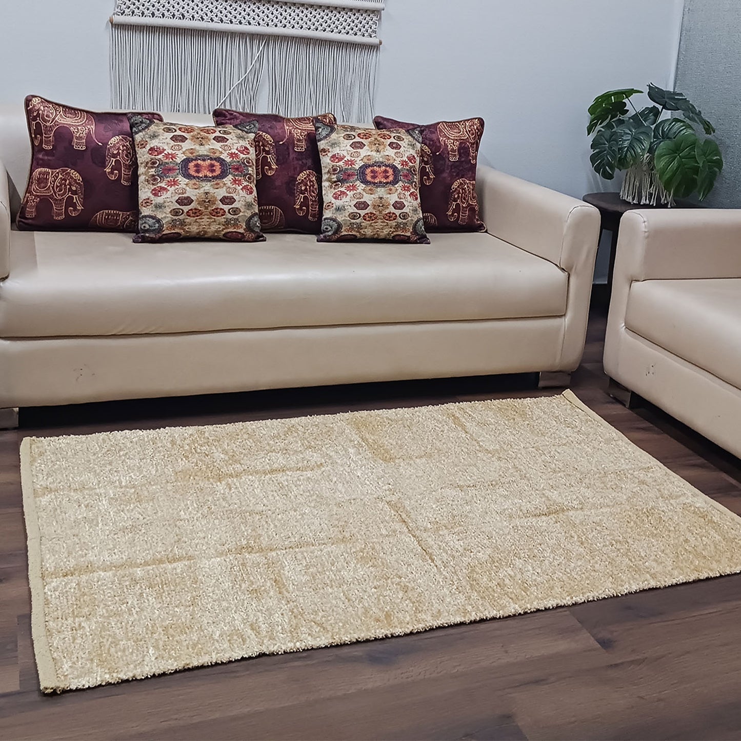 Avioni Handloom Rugs by Master Artisans | Soft Touch | Home Washable | Yellow Beige | Reversible