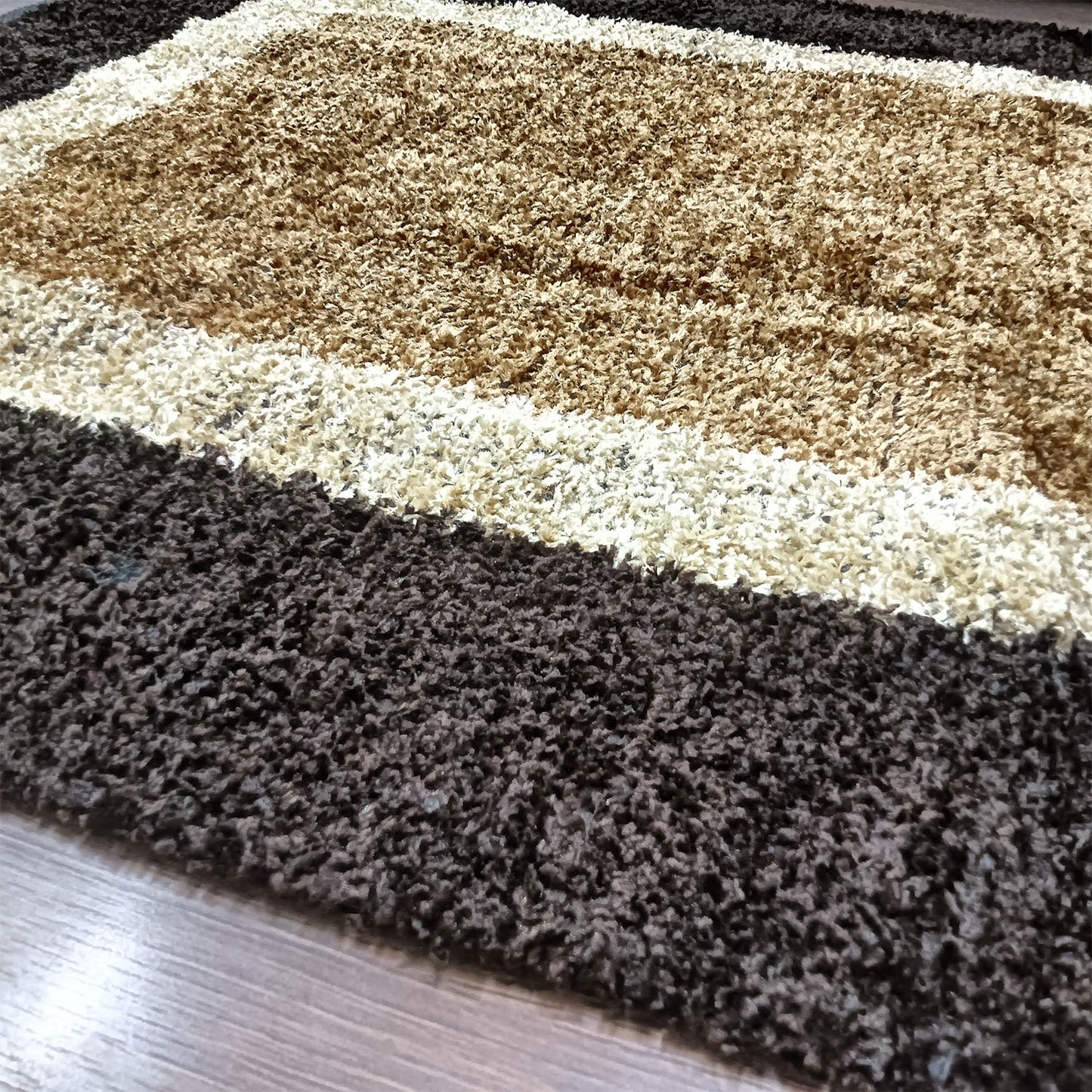 Avioni Handloom Rug | Feathers like Soft Touch | Home Washable | Borders in Coffee And Beige | Reversible - 3 feet x 5 feet (~90 cm x 150 cm)