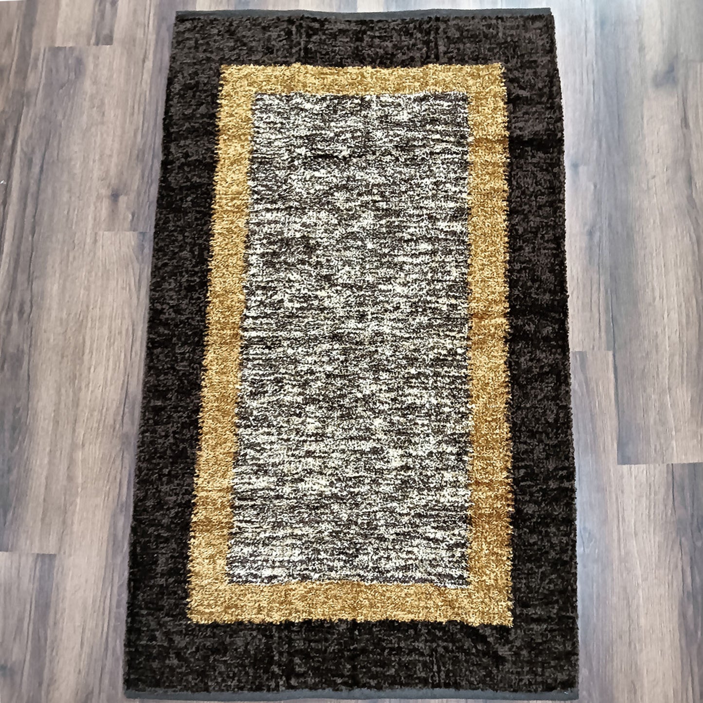Avioni Handloom Rugs | Feather like Silk Soft Touch | Home Washable | Coffee, Gold Beige and White | Reversible - 3 feet x 5 feet (~90 cm x 150 cm)