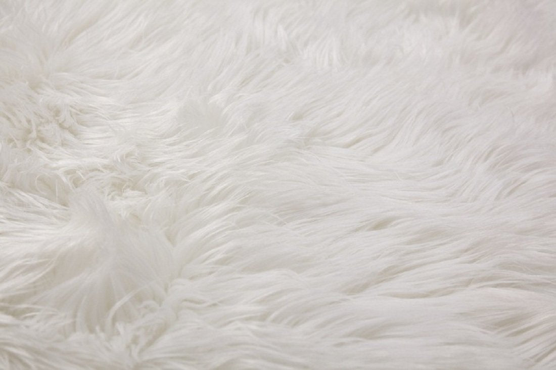Round Rug – Shaggy Carpet – Snow White Premium Long Faux Fur – 75 cm Dia By Avioni