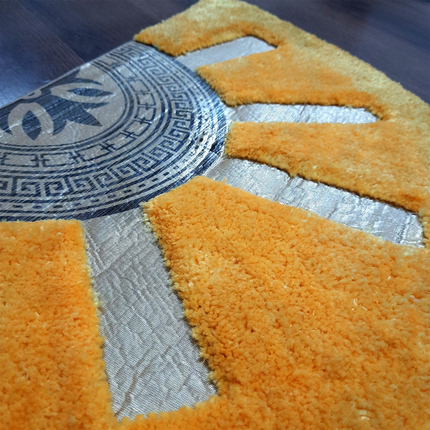 Avioni Divine Collection | Luxury Golden/Silver Touch Tufted Rug Yellow In Brightening Sun Soft And Plush Handmade Door Mats |~25mm Thickness | BathMats | 45x75cm size