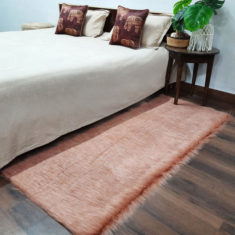 Loomkart – Double Shade Avioni Ultra Soft Faux Fluffy Fur Carpet for Bedroom/Hallway/Pooja Room-Easily Hand Washable- 60X150cm