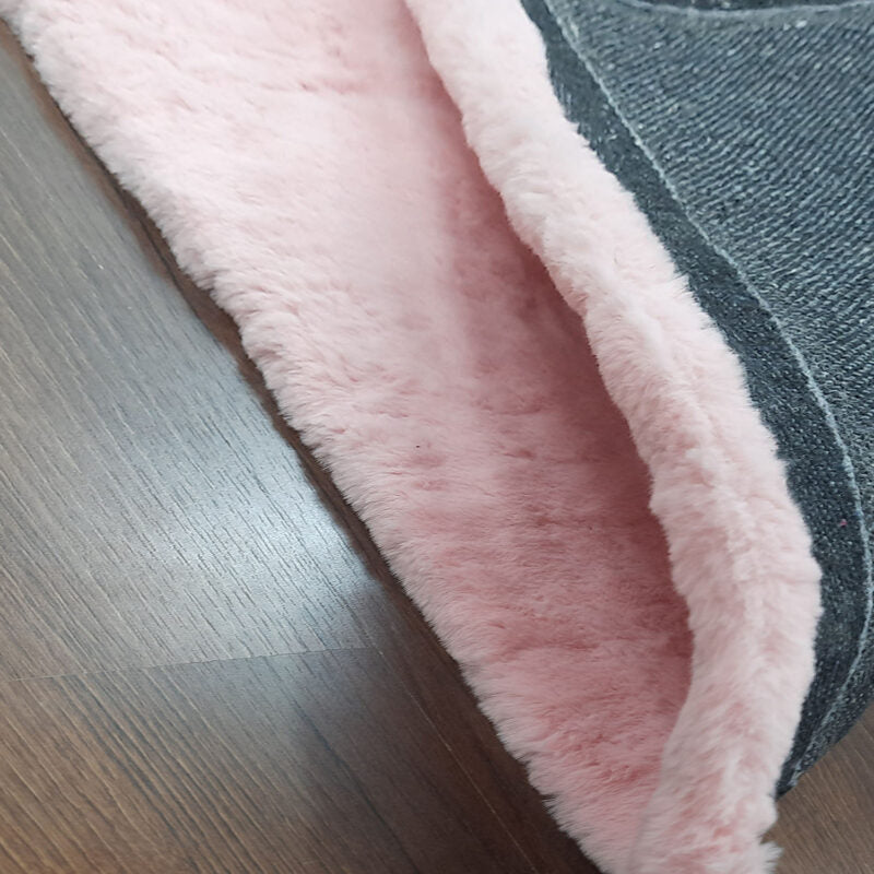 Avioni Bedside/Hallway/Pooja Carpets In Soft Rabbit Fur pink (60cm x 150cm (~2x5″))