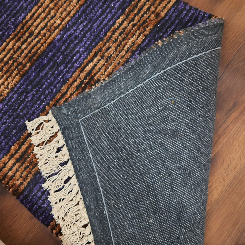 Avioni Handloom Washable Purple Brown Solid Premium Bedside Carpet (55cm x 137cm (~22″ x 55″))