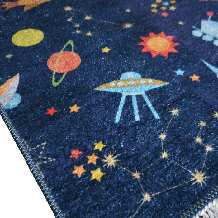 Silk Carpet Kids Collection – Astronauts In Sky Kids Room Rug -Avioni
