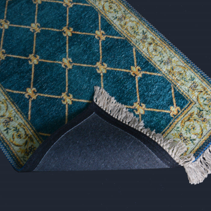 Silk Carpet Persian Design Collection Teal – Living Room Rug – 3×5 Feet (90 x 150 cms)-Avioni