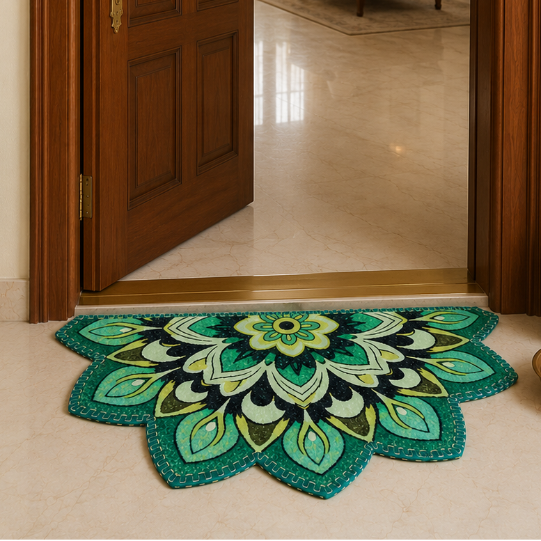 Avioni Home Floor Mats in Beautiful Rangoli Design | Anti Slip, Durable & Washable | Outdoor & Indoor