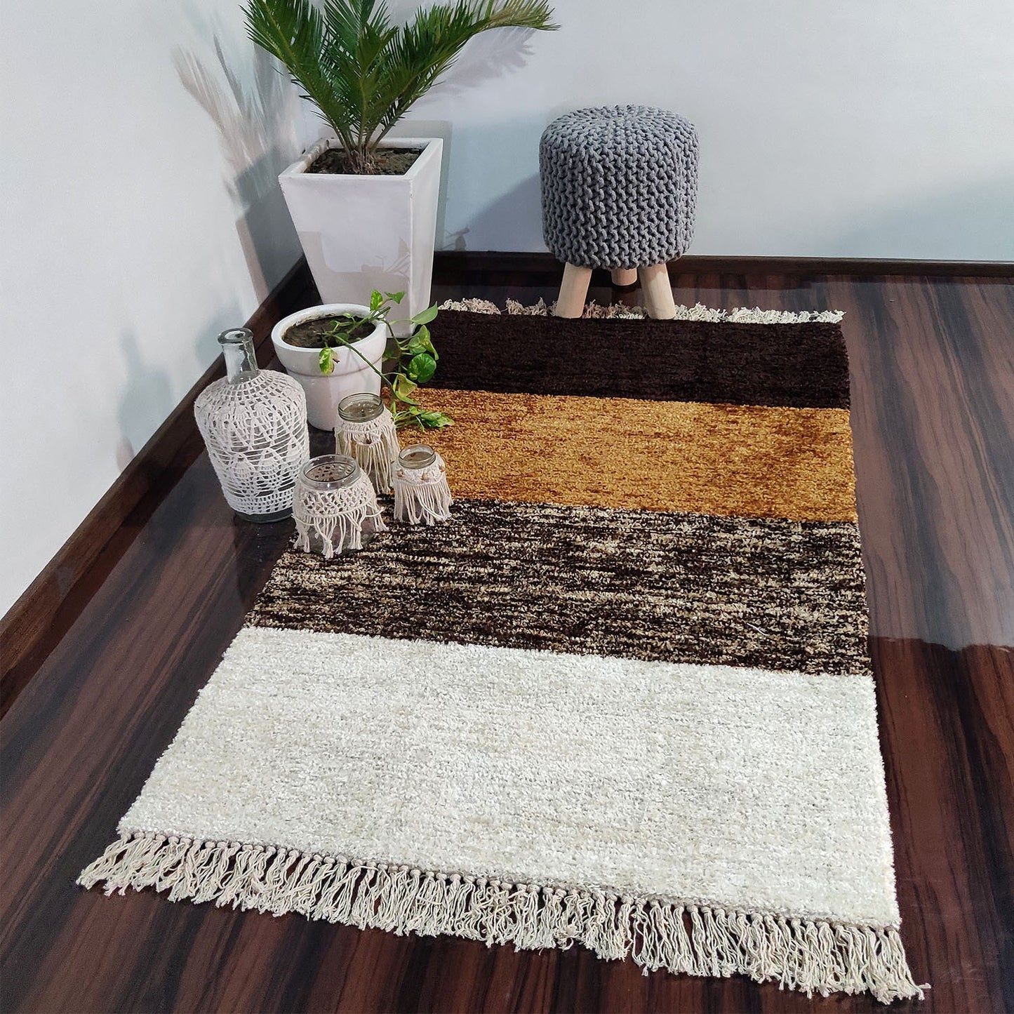 Avioni Carpets for Living Room/Pooja Room – Neo Modern Collection Brown Gradients Carpet/Rug – 90cm x 150cm (~3×5 Feet)
