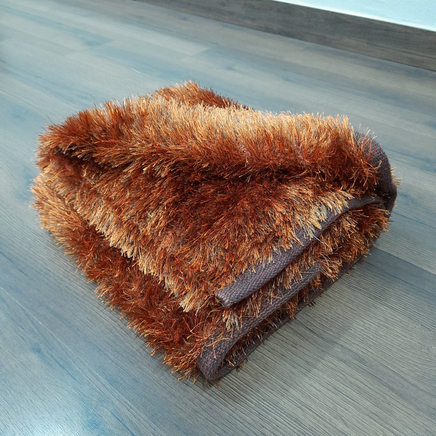Flurry Yarn Fur Dhurrie For Living Room|Brown|By Avioni| 90cm x 150cm (~3×5 Feet)