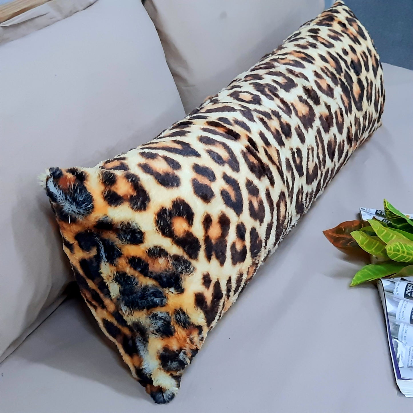 Avioni Soft Fluffy Plush Faux Fur CozyChic Cuddle Pillow| Animal Print| 40 x 13 inches (100 x 33 cms)