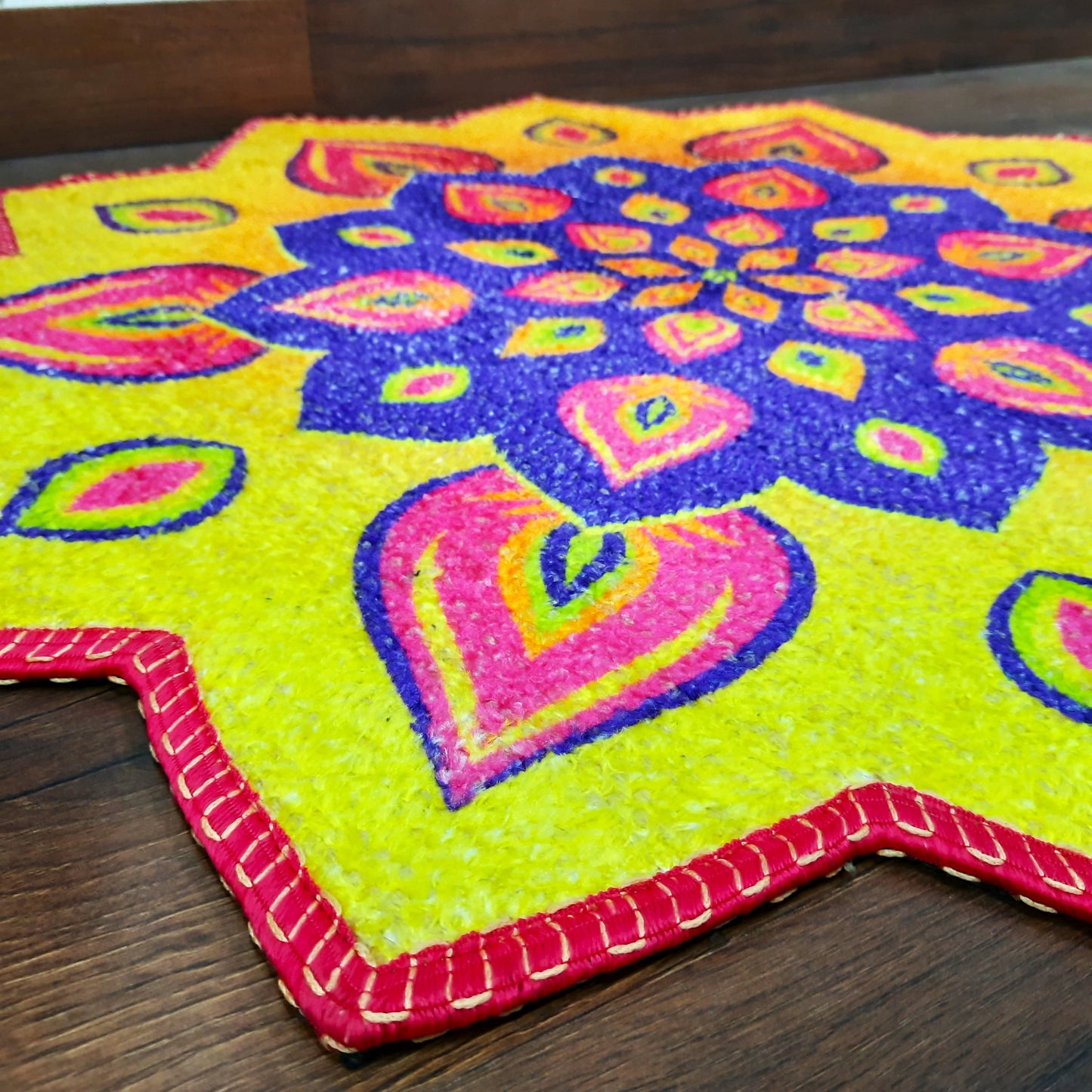 Avioni Home Carpets in Beautiful Rangoli Petals Design | Durable & Washable | Outdoor & Indoor