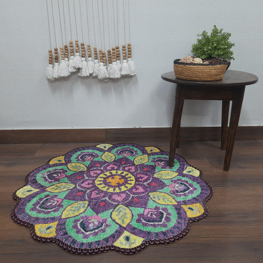 Avioni Home Floor Mats in Beautiful Traditional  Design Rangoli Colors | Anti Slip, Durable & Washable | Outdoor & Indoor