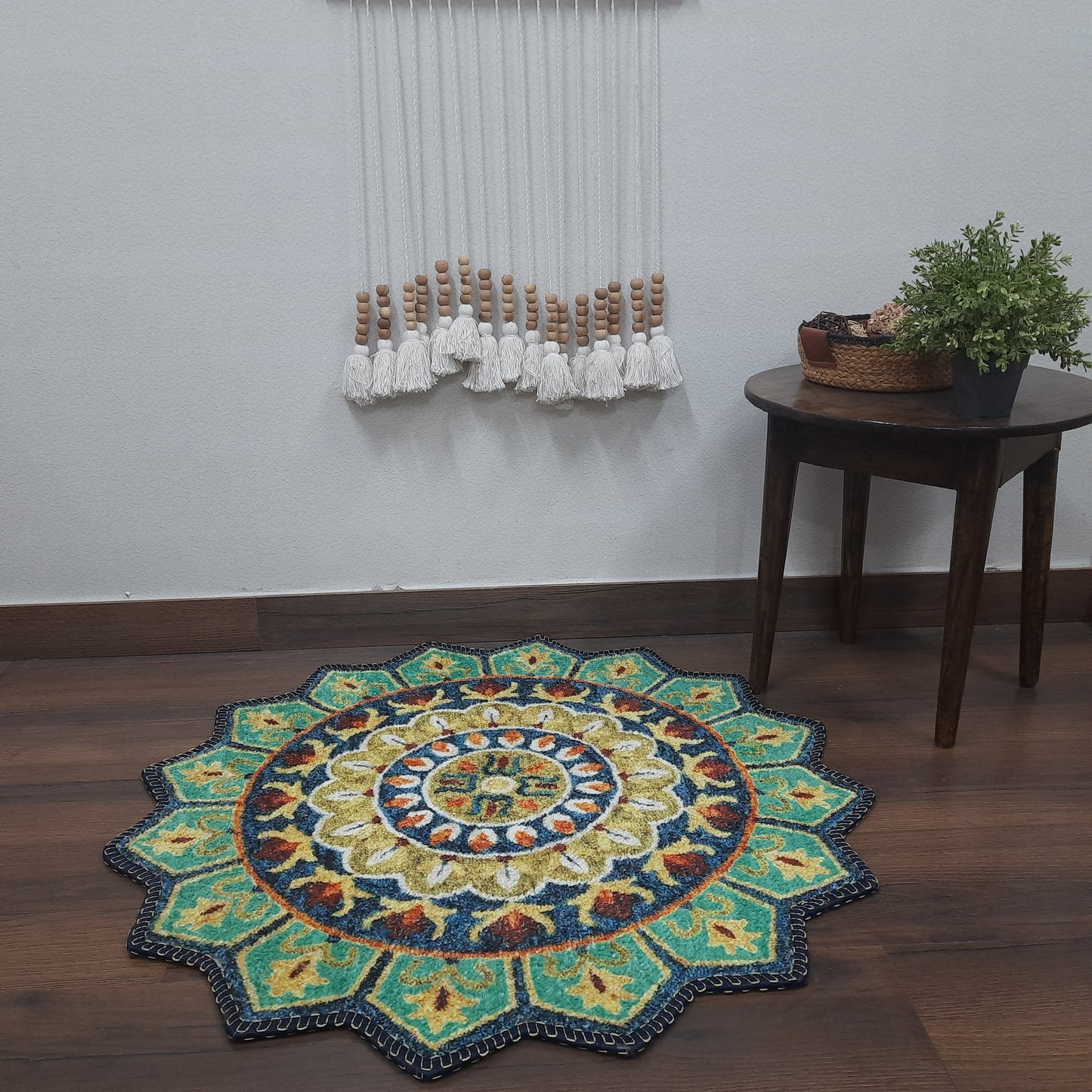 Avioni Home Floor Mats in Beautiful Traditional Cut loop Design Rangoli Colors | Anti Slip, Durable & Washable | Outdoor & Indoor