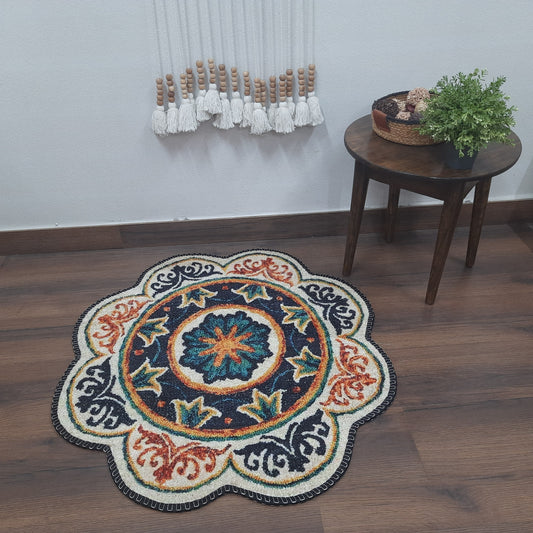 Avioni Home Floor Mats in Beautiful Traditional Rangoli Colors | Anti Slip, Durable & Washable | Outdoor & Indoor