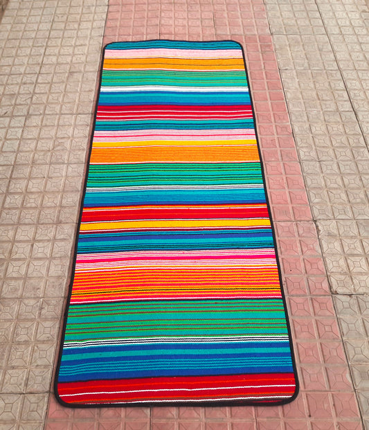 Avioni Luxury Ethnic Handloom 100% Cotton Anti Slip Multi Color Yoga Mat 74cm x 180cm (~2.5×6Feet)