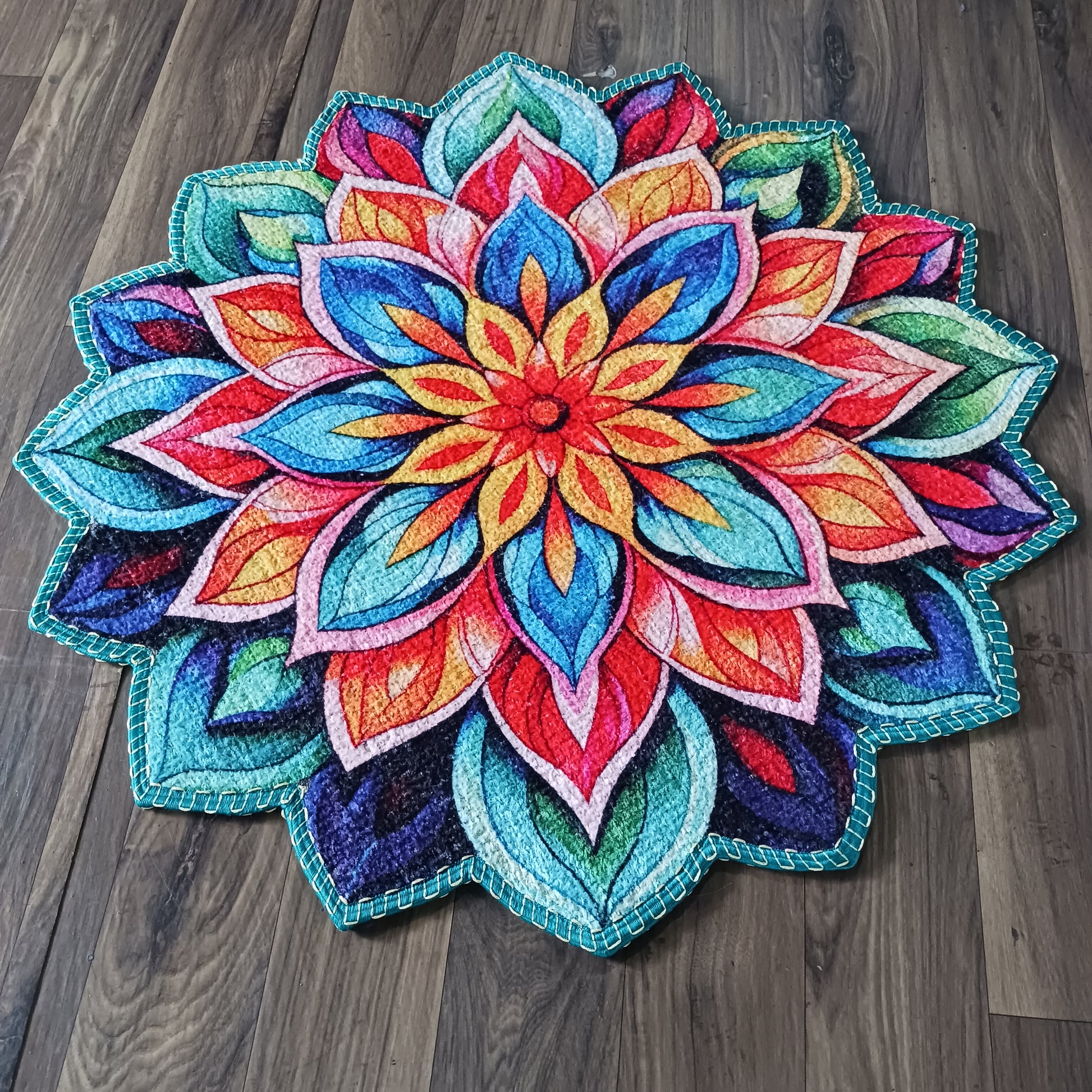 Avioni Home Floor Mats in Beautiful Traditional Rangoli Colors Anti Slip, Durable Washable Outdoor Indoor