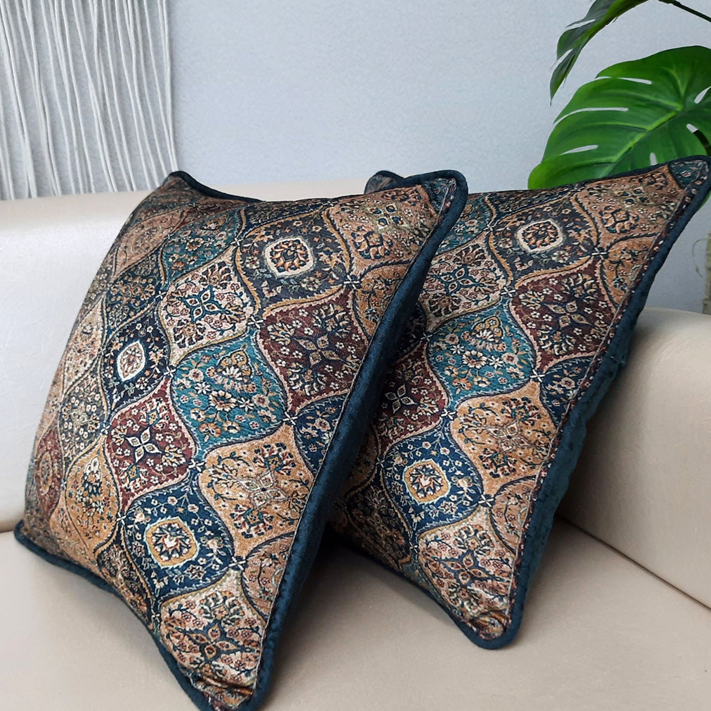 Cushion Cover with Filler – Beautiful Persian Design – Best Price 40cm x 40cm (~16″ x 16″) – Set of 2