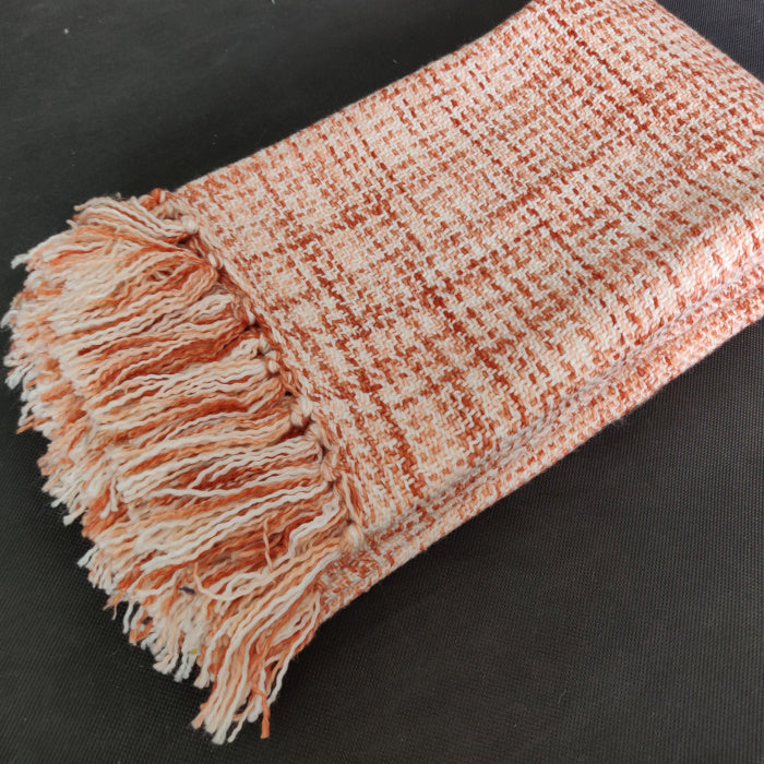 Avioni Sofa Throws/Blankets Super Soft Acrylic Handloom Weaved Orange Multicolour – (Noor Collection)-127×152 cm (50 x 60 Inch)