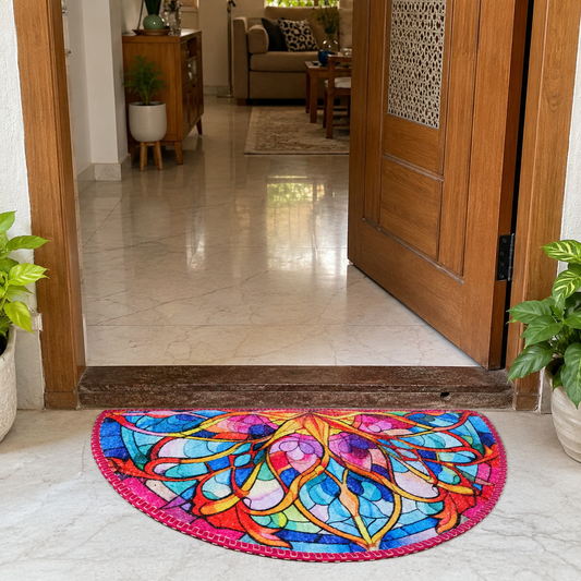 Avioni Home Floor Mats in Beautiful Rangoli Design | Anti Slip, Durable & Washable | Outdoor & Indoor