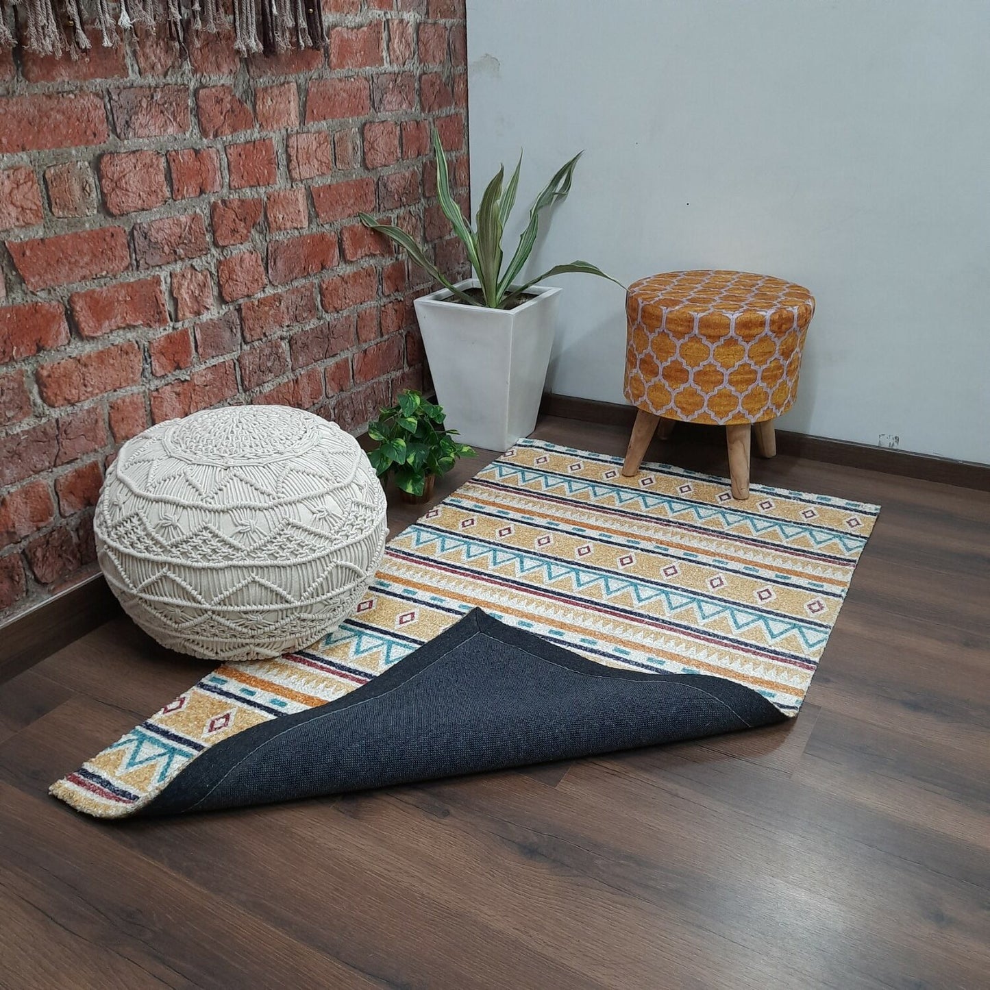 Avioni Carpets for Living Room – Neo Modern Collection Beige-Blue Carpet/Rug – 90cm x 150cm (~3×5 Feet)