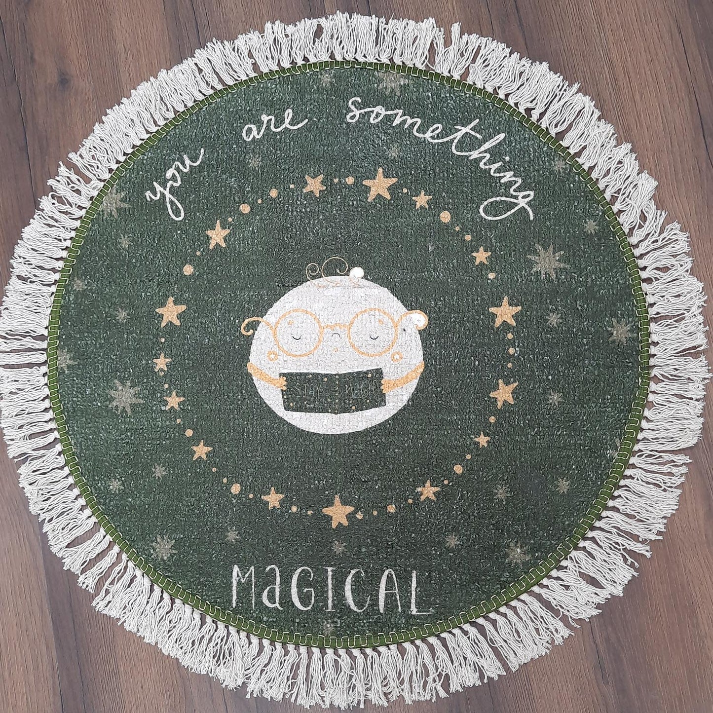 Avioni Kids Faux Silk Carpet – Magic Series – Contemporary Round Rug – “You are something magical”