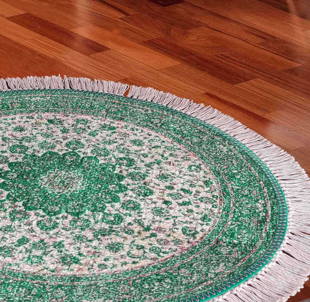 Avioni Persian Carpets For Living Room – Round -Green