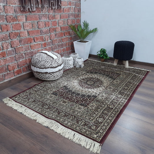 Persian Rugs – Premium Silk Carpet – 120cm x 180cm (~4×6 Feet)-Avioni