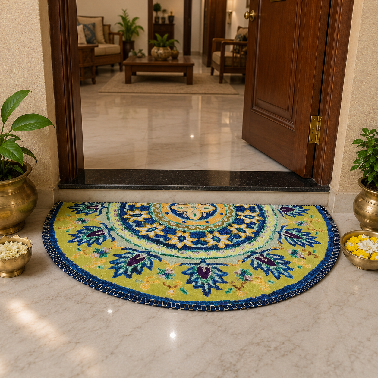 Avioni Home Floor Mats in Beautiful Traditional Design | Anti Slip, Durable & Washable | Outdoor & Indoor
