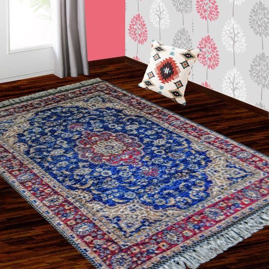 Silk Carpet Persian Design Collection Blue – Living Room Rug -Avioni