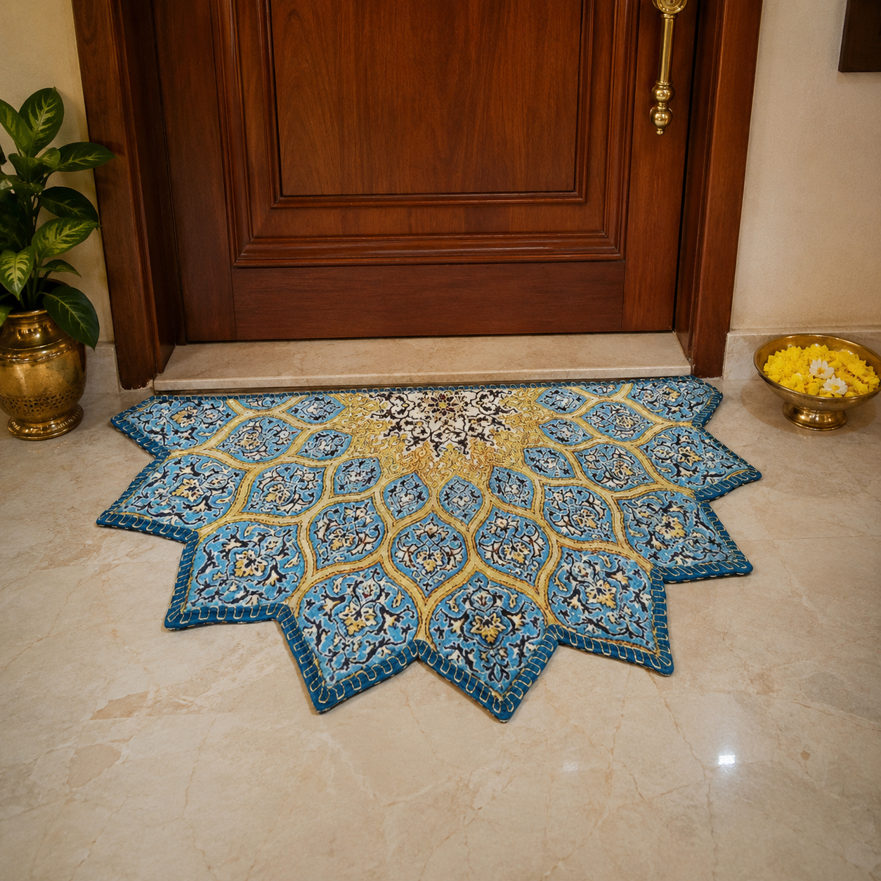 Avioni Home Floor Mats in Beautiful Traditional Persian Cutout Design | Anti Slip, Durable & Washable | Outdoor & Indoor