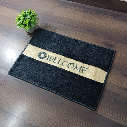 Avioni Desire Collection | Luxury Golden Touch Black Floor Mat |  Soft And Plush Handmade Door Mats / BathMats -40x60 cms