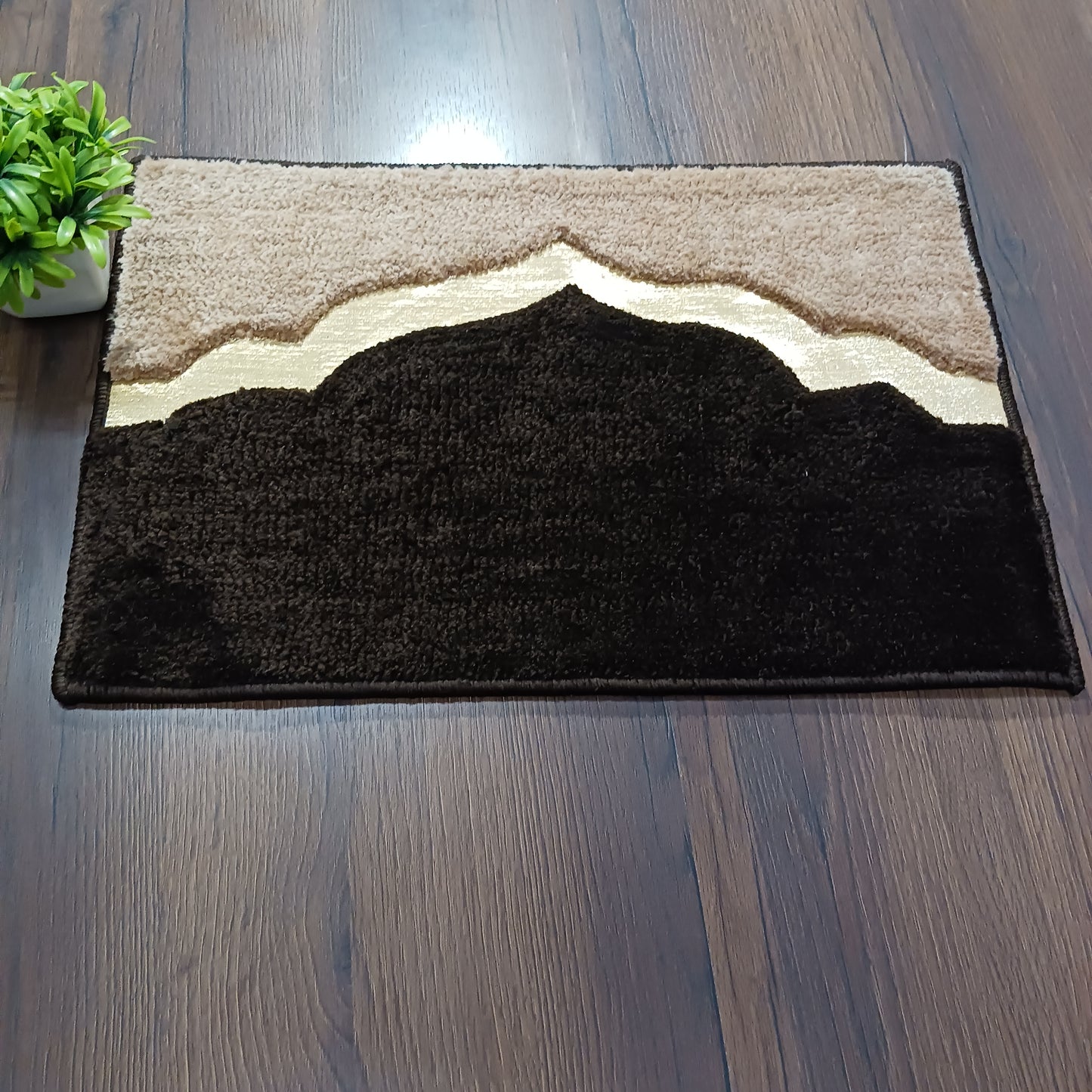 Avioni Desire Collection | Luxury Golden Touch Beige-Brown Mahal  Floor Mat |  Soft And Plush Handmade Door Mats / BathMats -40x60 cms (Copy)