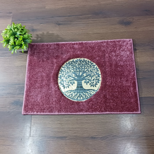 Avioni Desire Collection | Luxury Golden Touch Blush Pink Tree Floor Mat |  Soft And Plush Handmade Door Mats / BathMats -40x60 cms