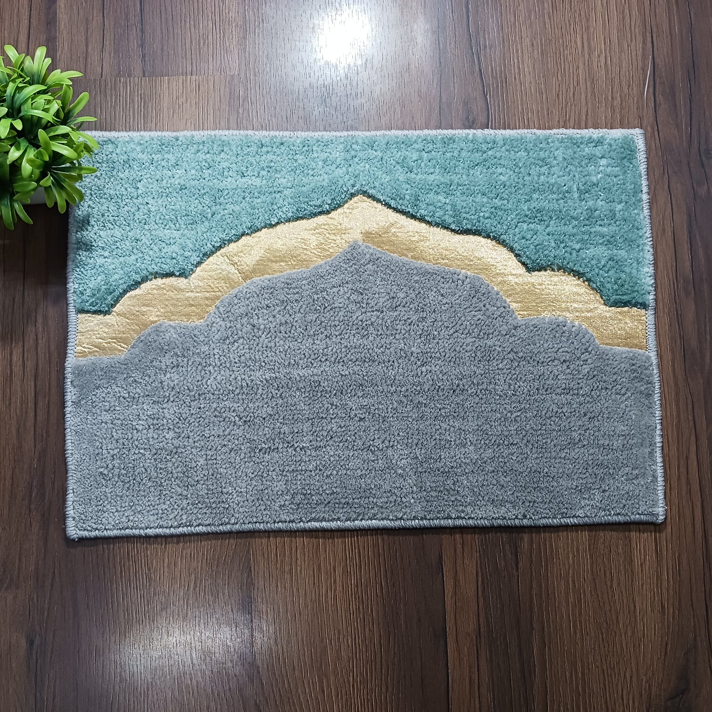 Avioni Desire Collection | Luxury Golden Touch Aqua Mahal  Floor Mat |  Soft And Plush Handmade Door Mats / BathMats -40x60 cms
