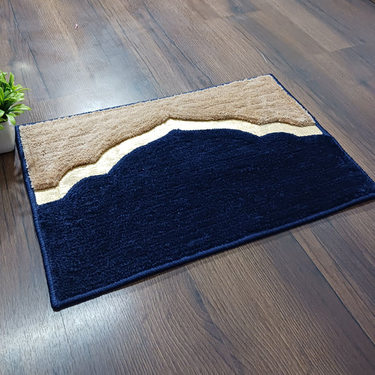 Avioni Desire Collection | Luxury Golden Touch Beige-Black Mahal  Floor Mat |  Soft And Plush Handmade Door Mats / BathMats -40x60 cms