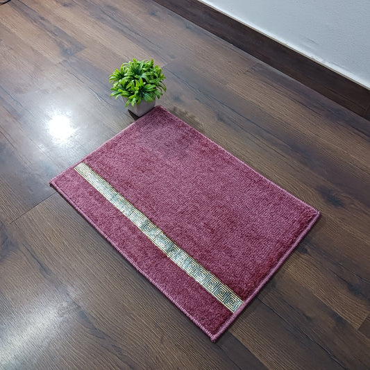Avioni Desire Collection | Luxury Golden Touch Pink Gold Line Floor Mat |  Soft And Plush Handmade Door Mats / BathMats -40x60 cms
