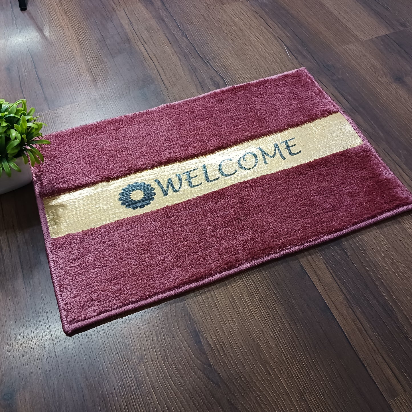 Avioni Desire Collection | Luxury Golden Touch Blush Pink Floor Mat |  Soft And Plush Handmade Door Mats / BathMats -40x60 cms
