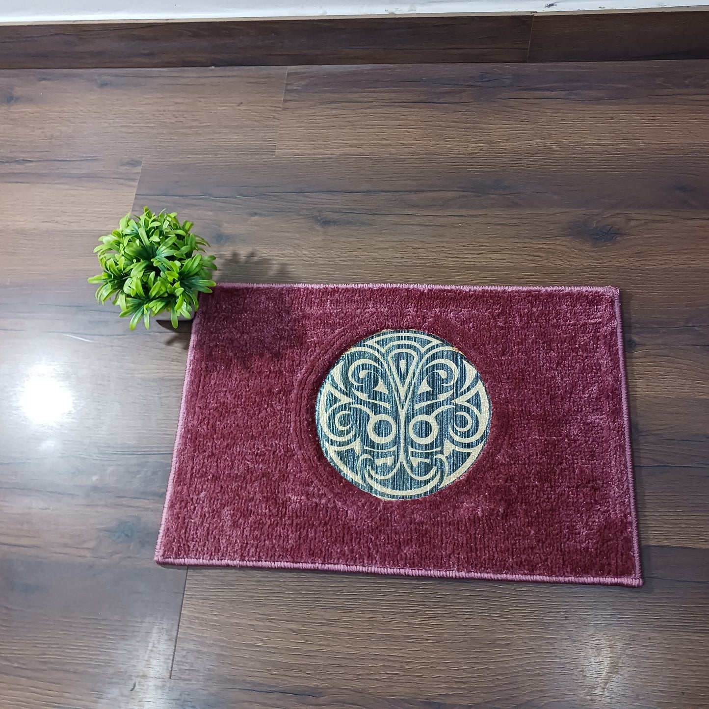 Avioni Desire Collection | Luxury Golden Touch Pink Mandala Floor Mat |  Soft And Plush Handmade Door Mats / BathMats -40x60 cms
