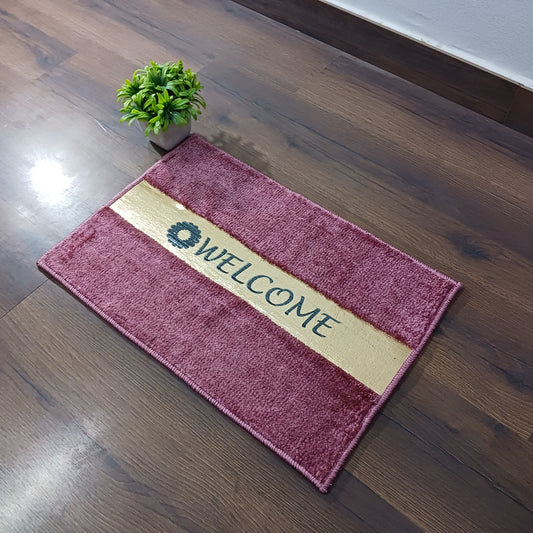 Avioni Desire Collection | Luxury Golden Touch Blush Pink Floor Mat |  Soft And Plush Handmade Door Mats / BathMats -40x60 cms