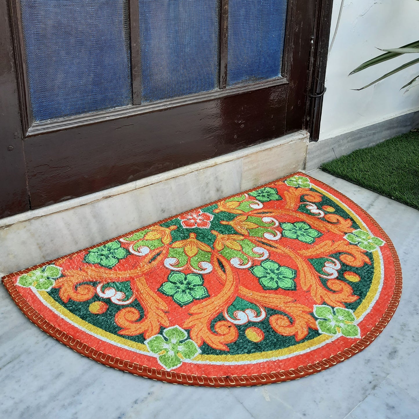 Avioni Home Floor Mats in Beautiful Rangoli Design | Anti Slip, Durable & Washable | Outdoor & Indoor