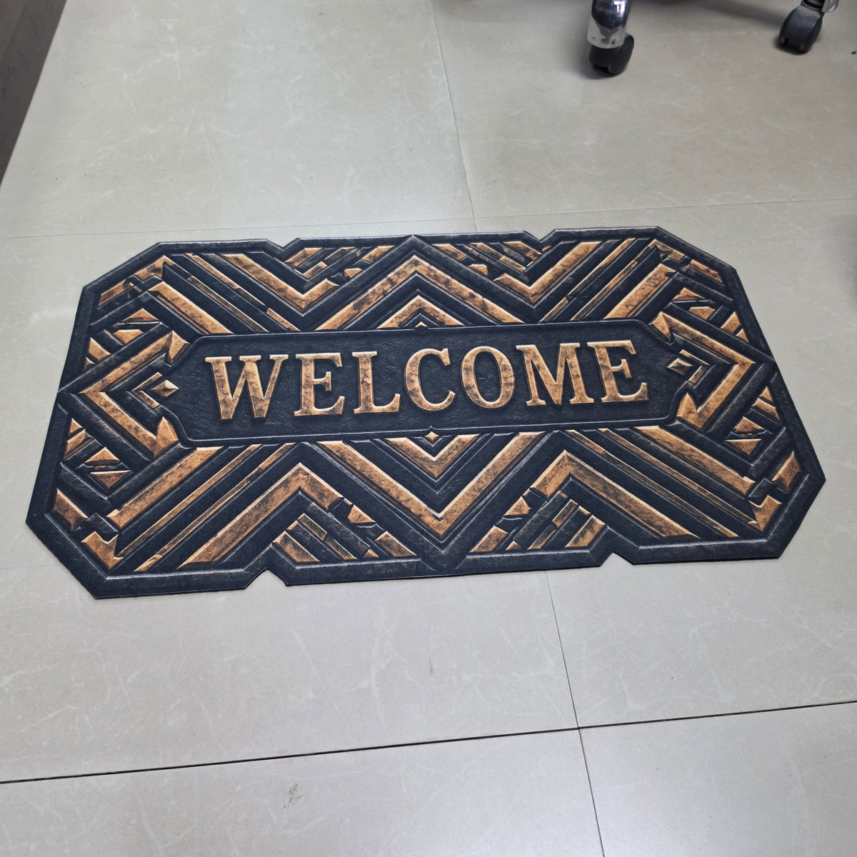 Avioni Home Elitaire Welcome Collection | Premium Art Deco Geometric Welcome Door Mat | Set of 2 or 3 | High Wear Resistance, 4mm Profile & Silicone Anti-Slip Backing | 45 × 75 cm