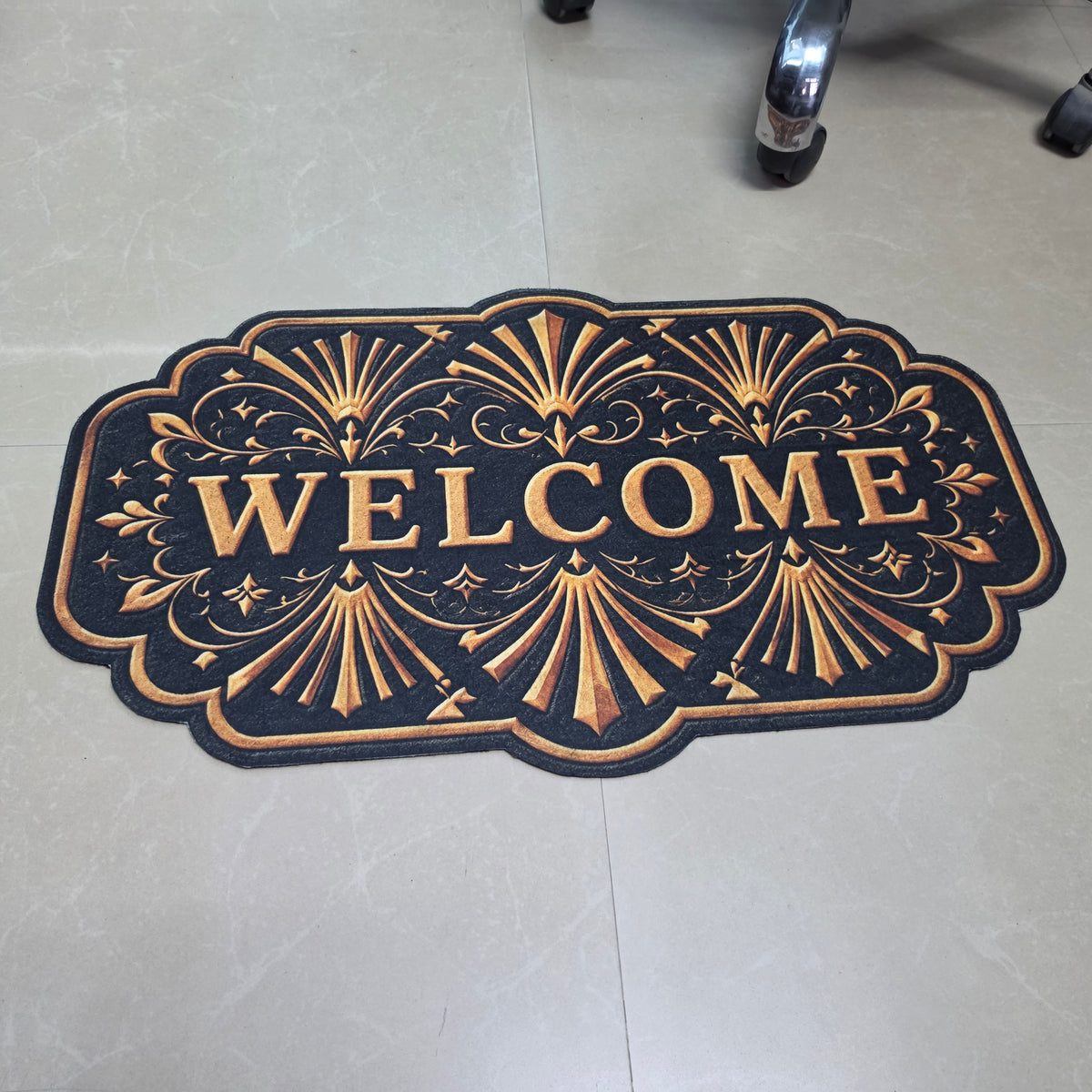Avioni Home "Elitaire Welcome Collection" Floormat | Royal Art Deco Welcome Door Mat | Set of 2 or 3 | High Wear Resistance, 4mm Profile for Easy Door Clearance & High-Grip Silicone Anti-Slip Backing | 45 × 75 cm