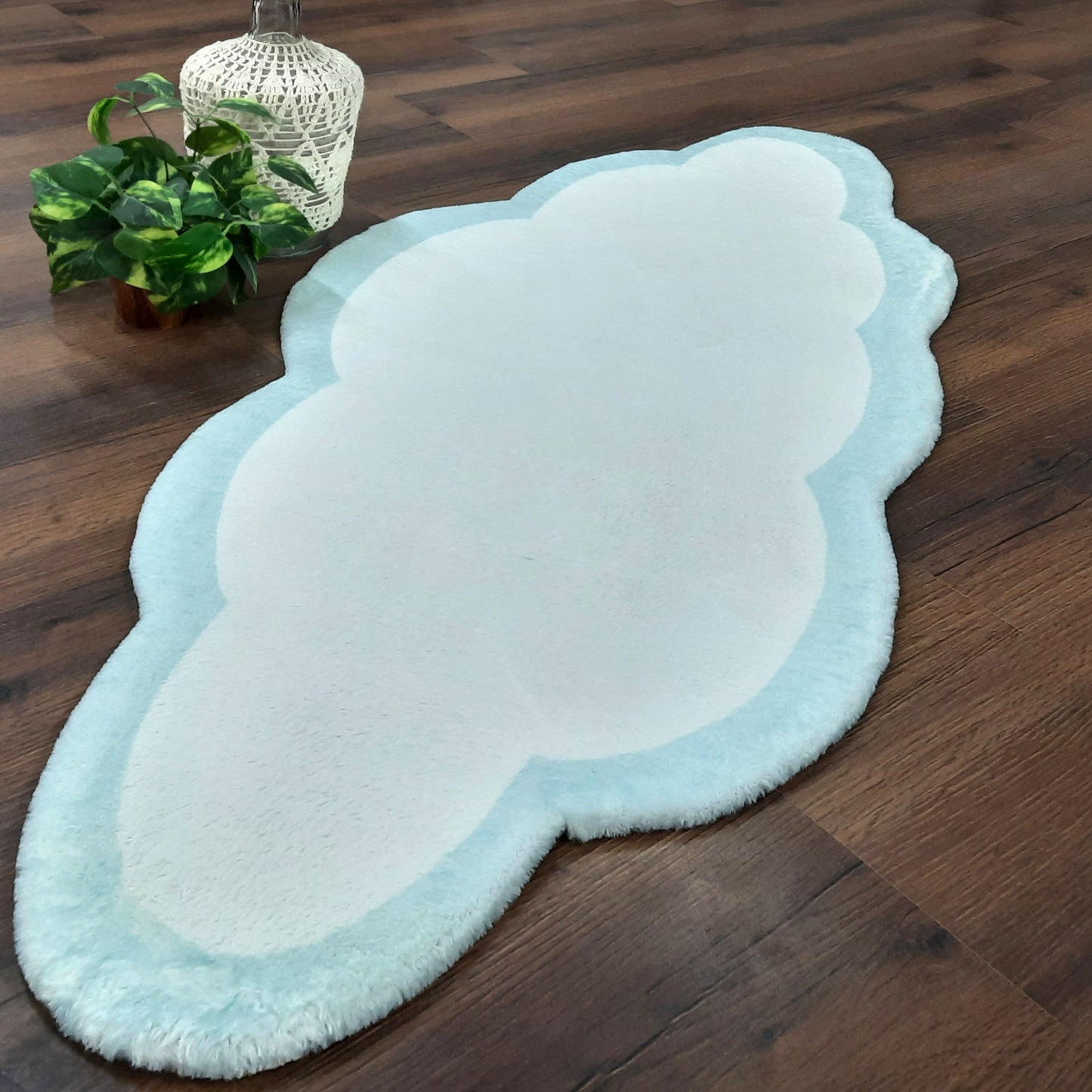 Avioni Clouds Inspired Fluffy Shag Very Soft Faux Fur Rug for Kids Nursery Play Room
