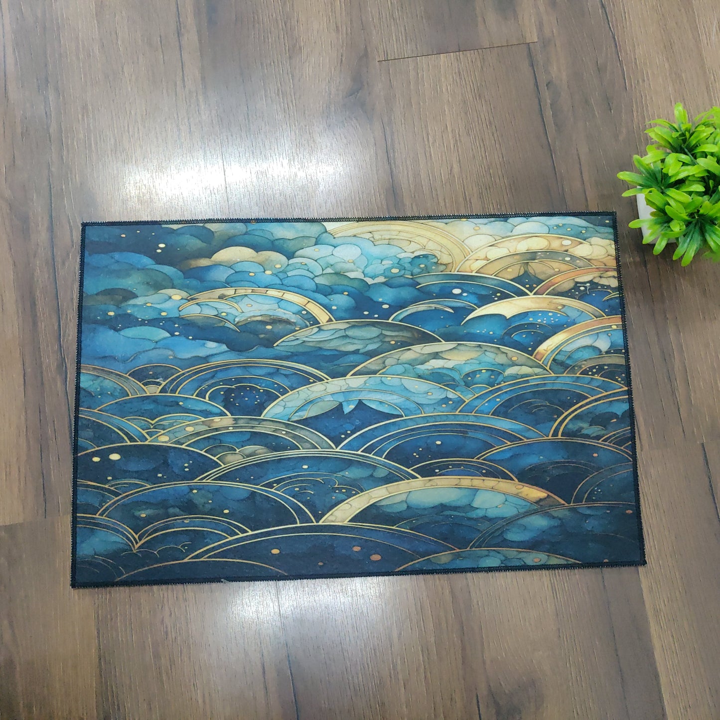 Avioni Oasis Collection |Anti-Slip, Washable, Premium Rectangular Clouds Print | Floor Mat/Bath Mat |  Bath Mats-40x60 cms (Set of 3 Pieces)