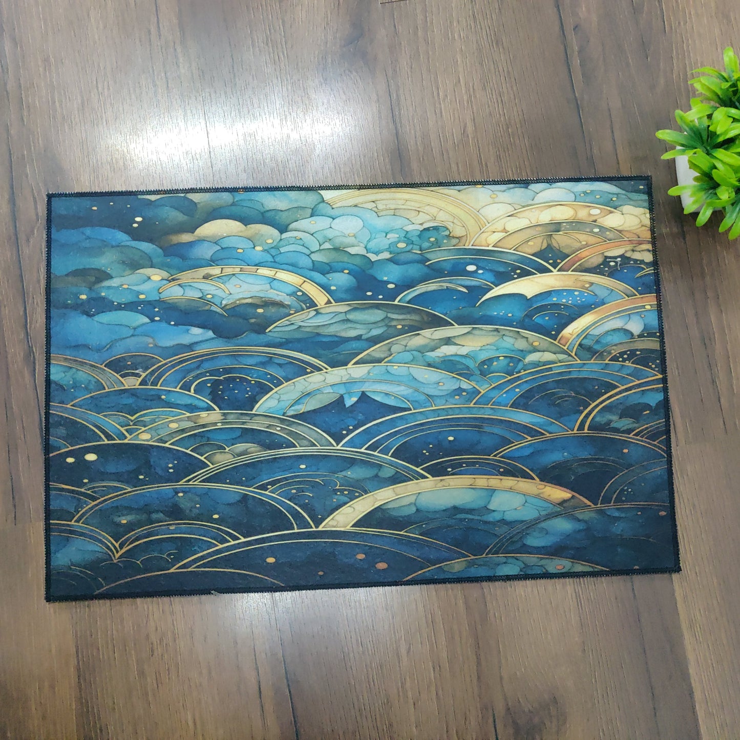 Avioni Oasis Collection |Anti-Slip, Washable, Premium Rectangular Clouds Print | Floor Mat/Bath Mat |  Bath Mats-40x60 cms (Set of 3 Pieces)