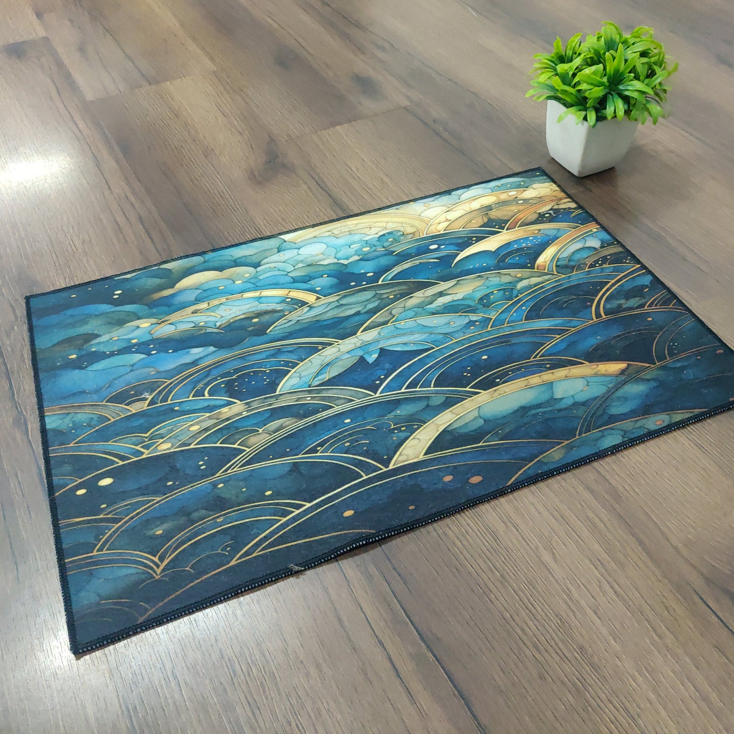 Avioni Oasis Collection |Anti-Slip, Washable, Premium Rectangular Clouds Print | Floor Mat/Bath Mat |  Bath Mats-40x60 cms (Set of 3 Pieces)