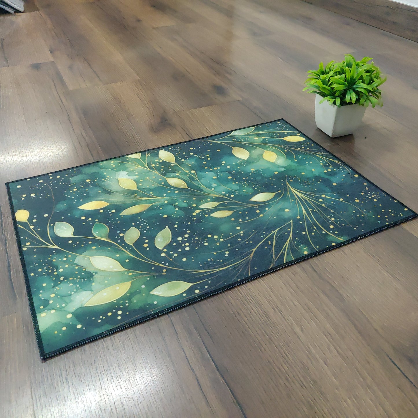 Avioni Oasis Collection |Anti-Slip, Washable, Premium Rectangular Floral Print | Floor Mat/Bath Mat |  Bath Mats-40x60 cms (Set of 3 Pieces)