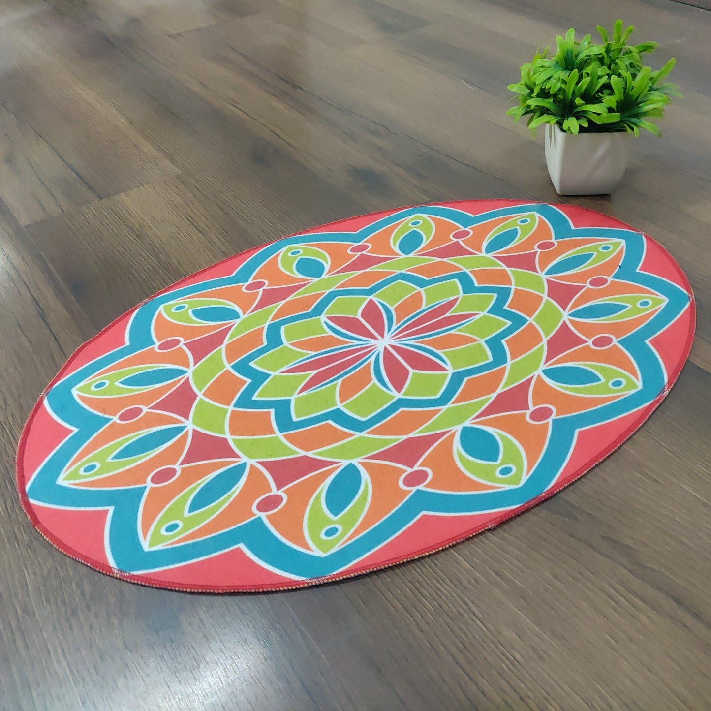 Avioni Oasis Collection |Anti-Slip, Washable, Premium Rangoli Print | Floor Mat/Bath Mat |  Bath Mats-40x60 cms (Set of 3 Pieces)
