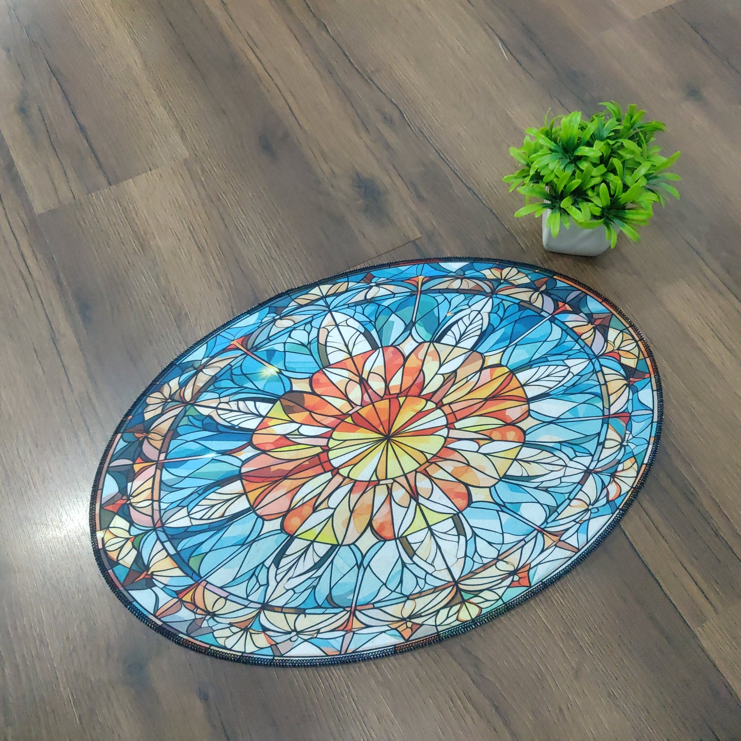 Avioni Oasis Collection |Anti-Slip, Washable, Premium Rangoli Print | Floor Mat/Bath Mat |  Bath Mats-40x60 cms (Set of 3 Pieces)