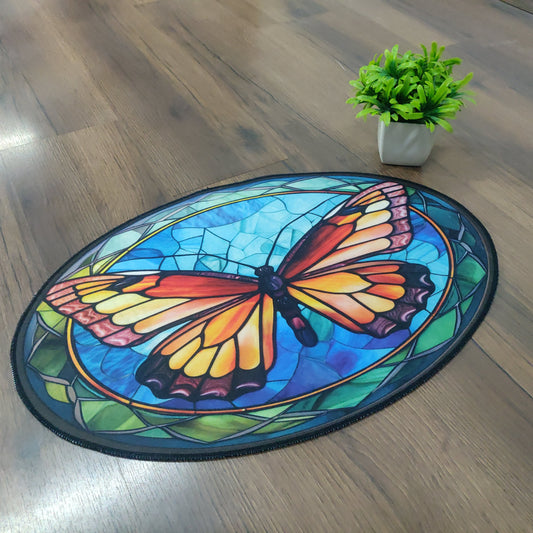 Avioni Oasis Collection |Anti-Slip, Washable, Premium Butterfly Print | Floor Mat/Bath Mat |  Bath Mats-40x60 cms (Set of 3 Pieces)